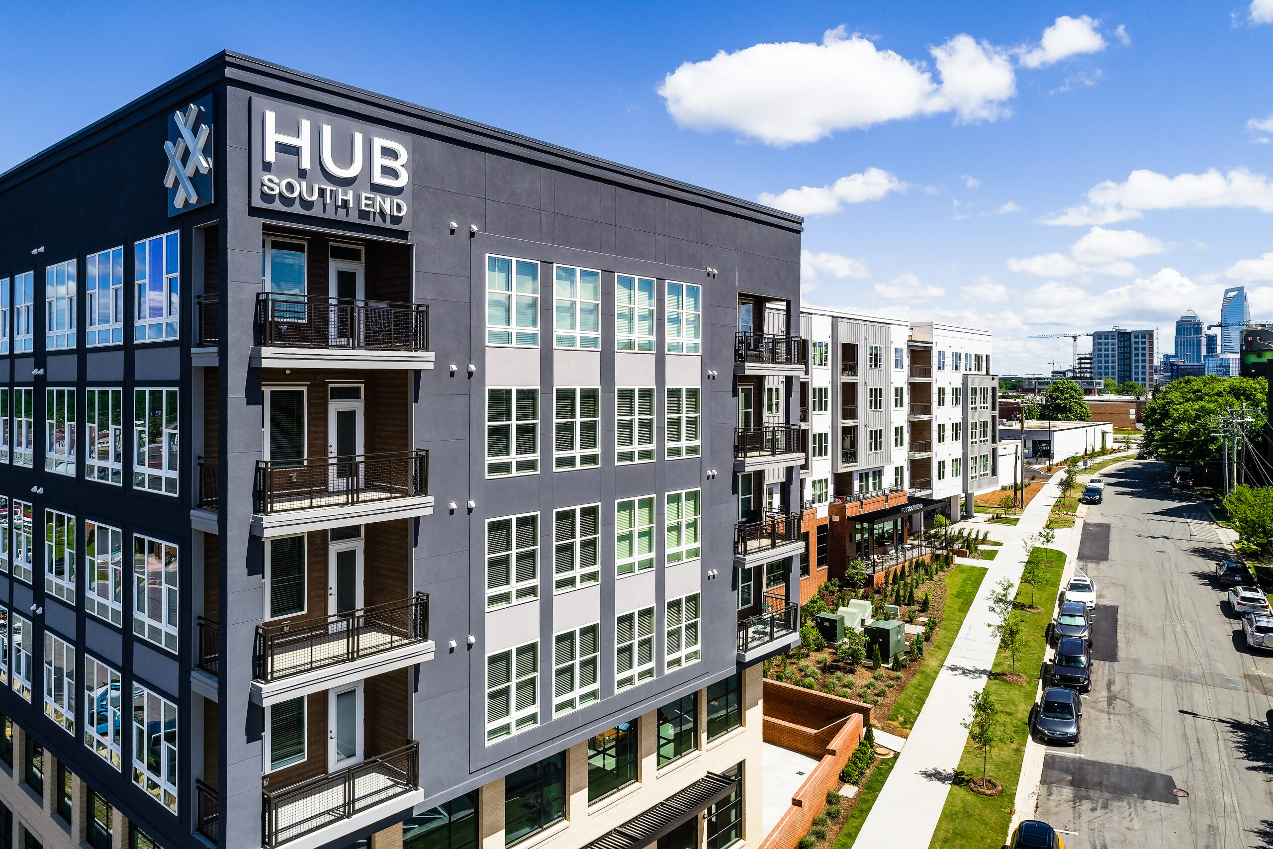 Hub aerial at corner showcasing sign